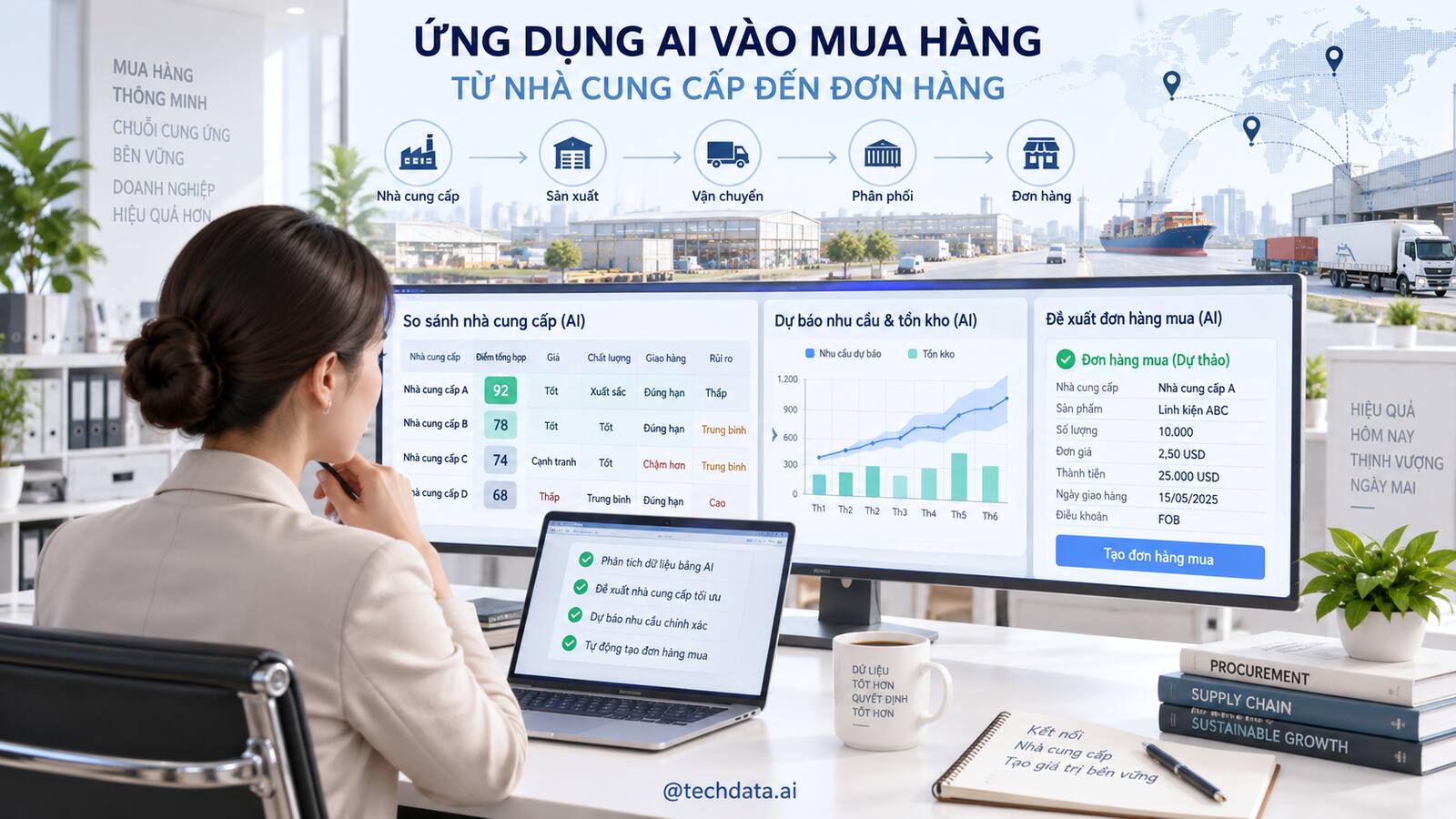Ứng dụng AI vào mua hàng từ chọn nhà cung cấp đến đề xuất đơn hàng