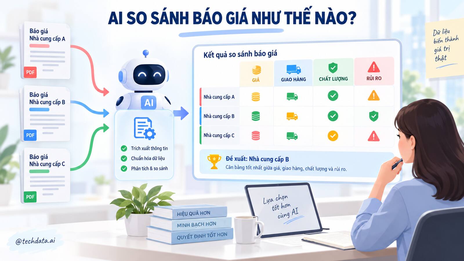 AI chuẩn hóa và so sánh báo giá nhà cung cấp