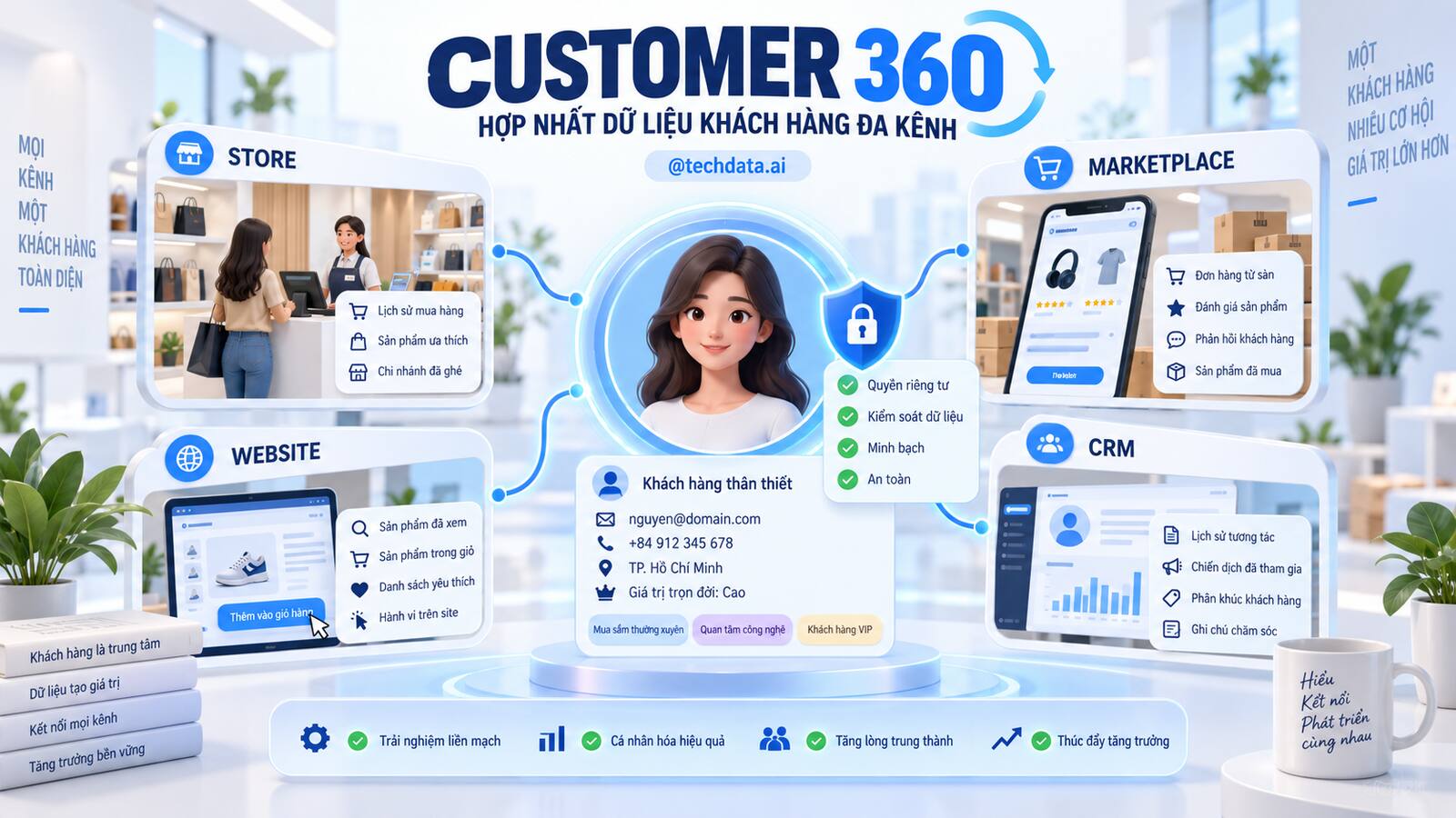 Customer 360 hợp nhất dữ liệu khách hàng đa kênh