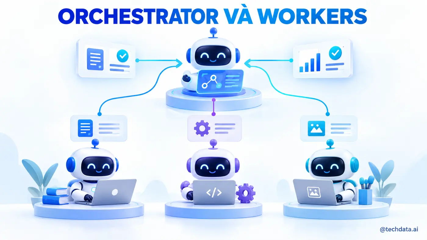 Orchestrator phân công nhiệm vụ cho các Worker Agent