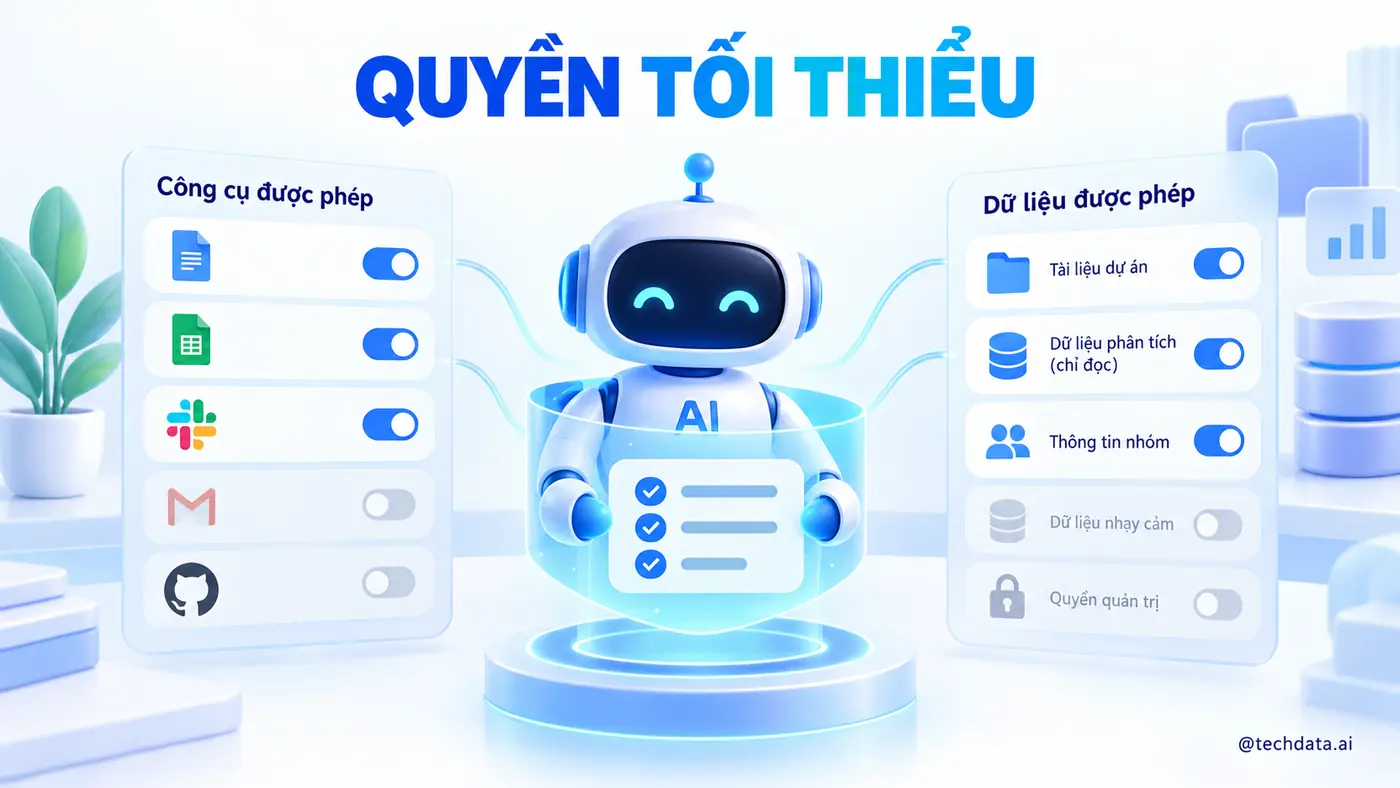 Quyền tối thiểu cho công cụ và dữ liệu của AI Agent