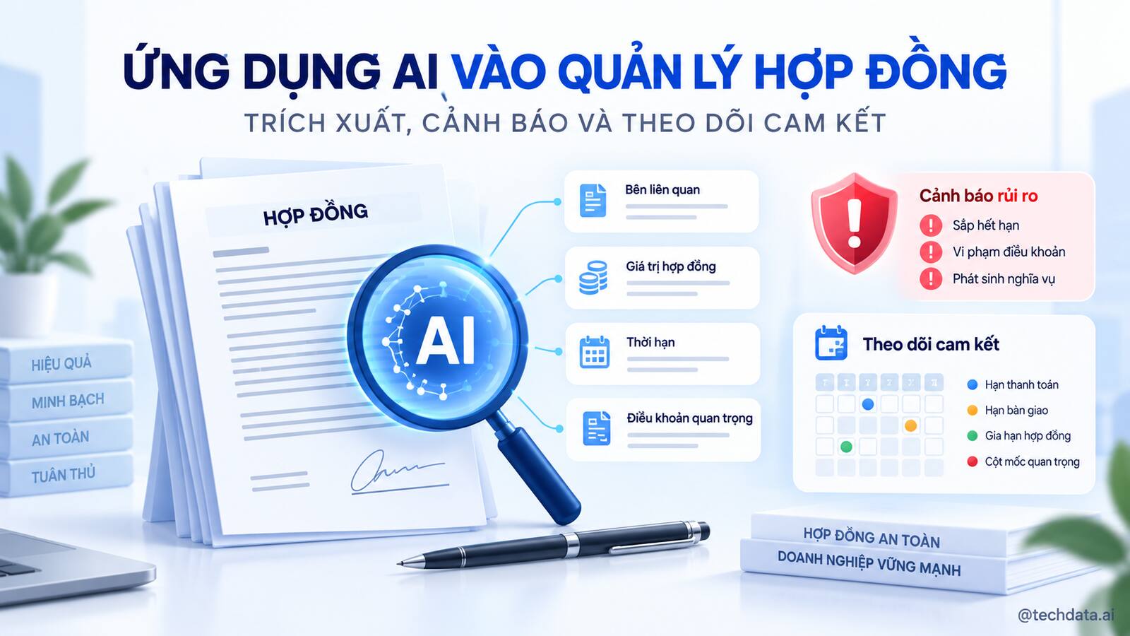 contract-ai-featured Ứng dụng AI vào quản lý hợp đồng: trích xuất, cảnh báo và theo dõi cam kết