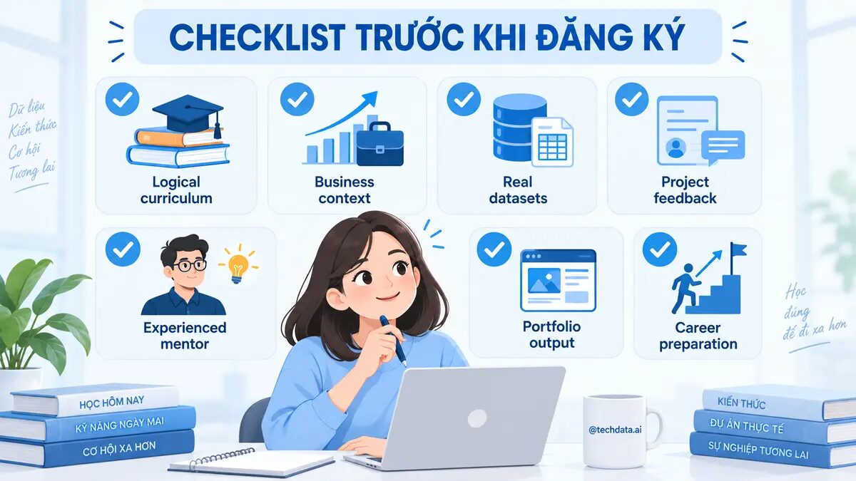 Checklist lựa chọn khóa học Data Analyst trước khi đăng ký