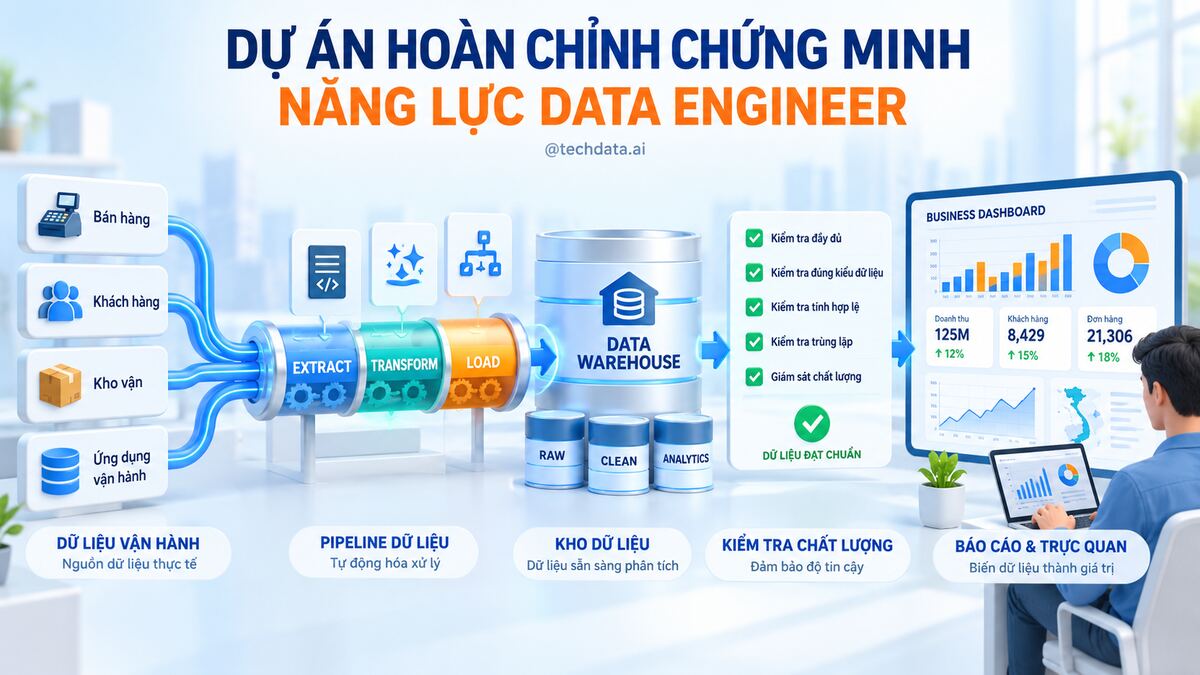 Dự án Portfolio Data Engineer hoàn chỉnh sau lộ trình 6 tháng