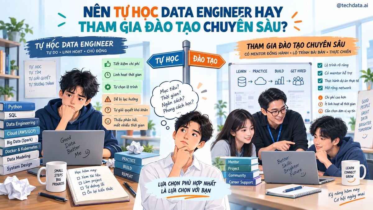 Tự học Data Engineer hay tham gia chương trình đào tạo chuyên sâu