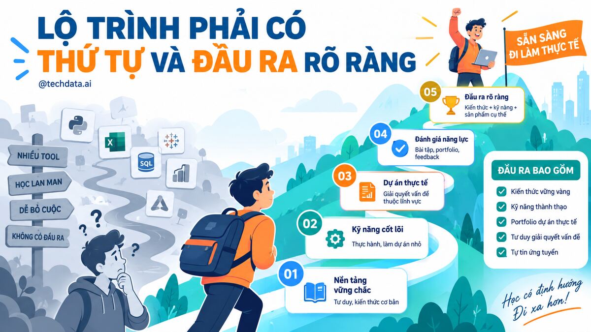 Lộ trình khóa học Data Engineer cần có thứ tự và đầu ra rõ ràng