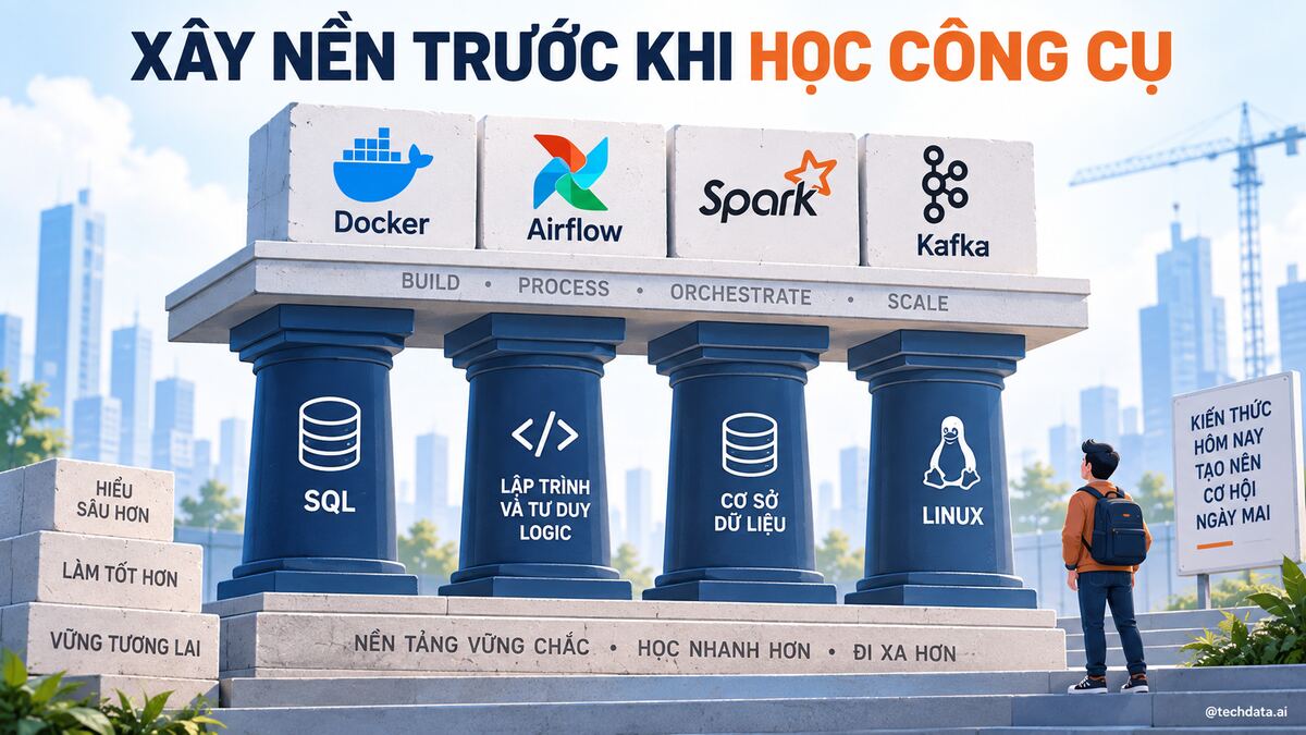 Xây nền tảng SQL, lập trình, cơ sở dữ liệu và Linux trước khi học công cụ