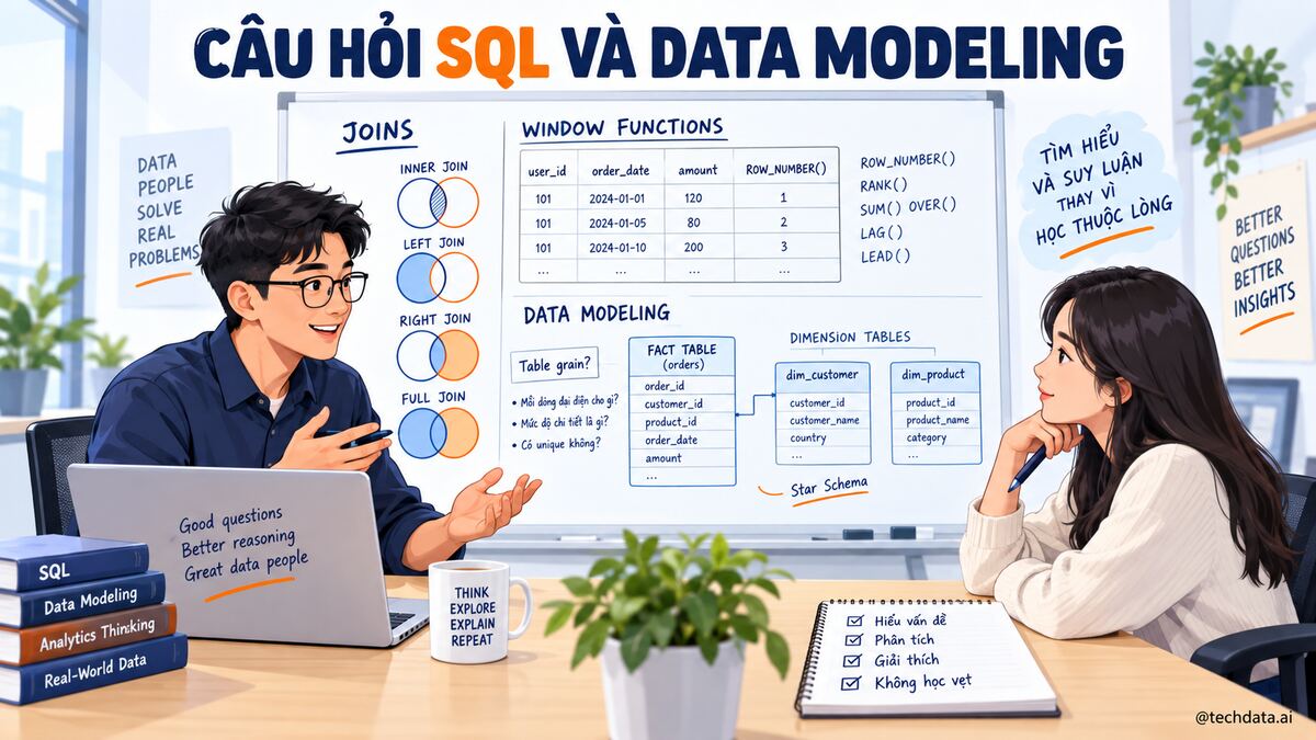 Câu hỏi phỏng vấn Data Engineer về SQL và Data Modeling