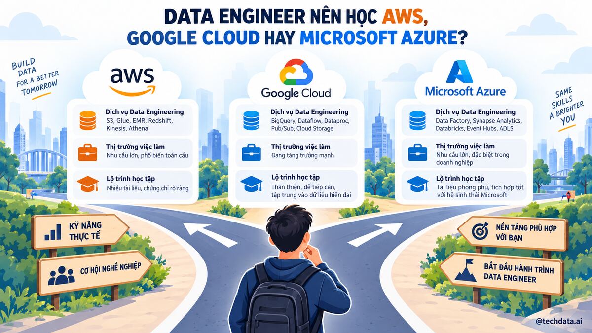 de-10-chon-cloud-featured Data Engineer nên học AWS, Google Cloud hay Microsoft Azure