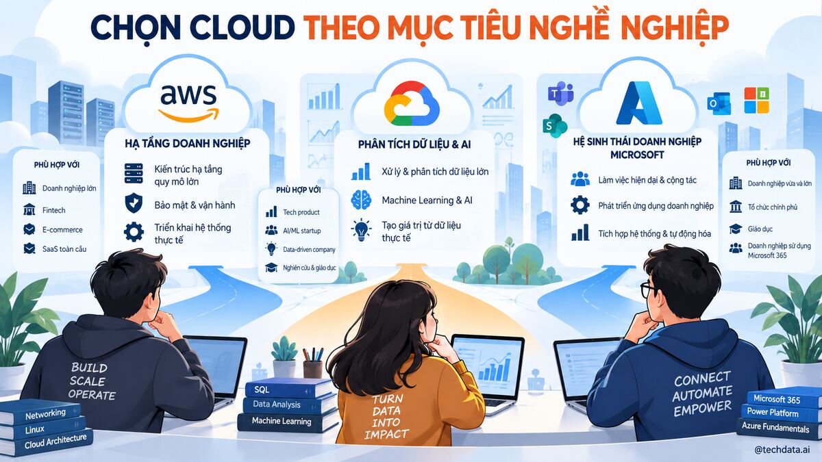 Chọn nền tảng Cloud theo mục tiêu nghề nghiệp Data Engineer