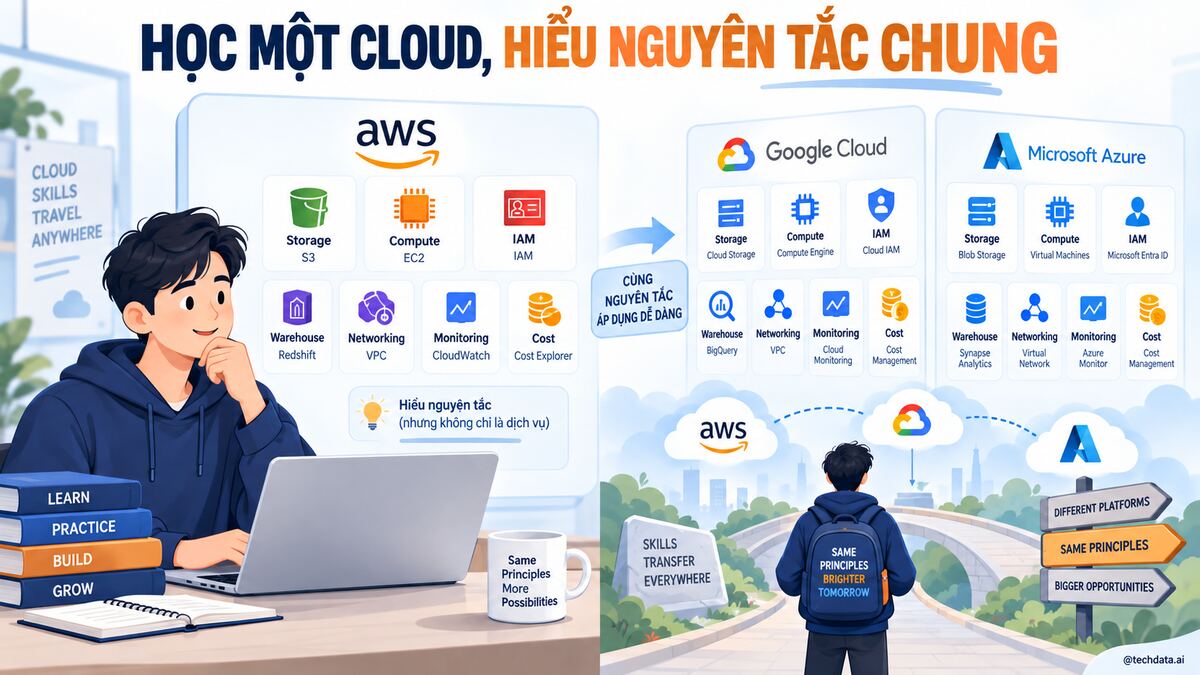 Học một nền tảng Cloud và hiểu các nguyên tắc chung để chuyển đổi