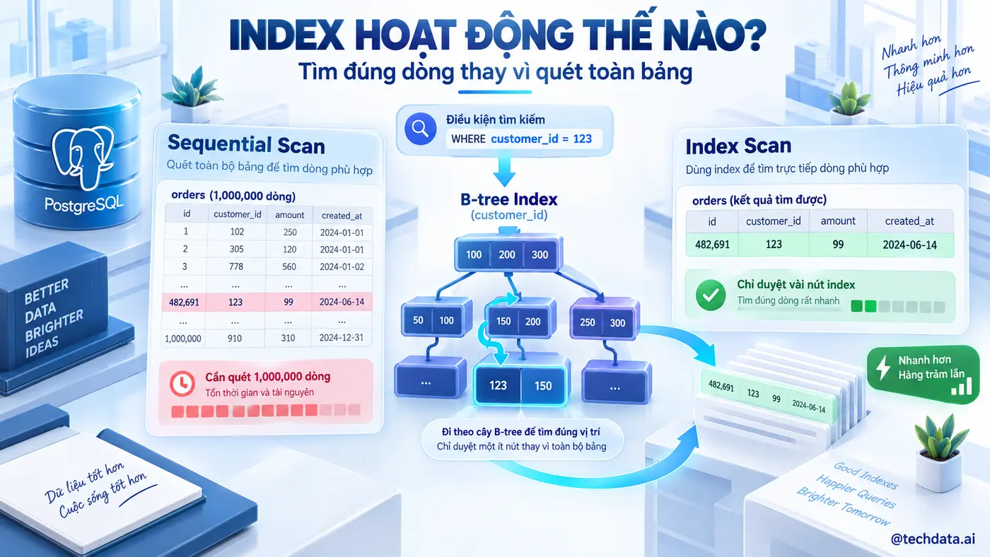 Index PostgreSQL hoạt động như thế nào