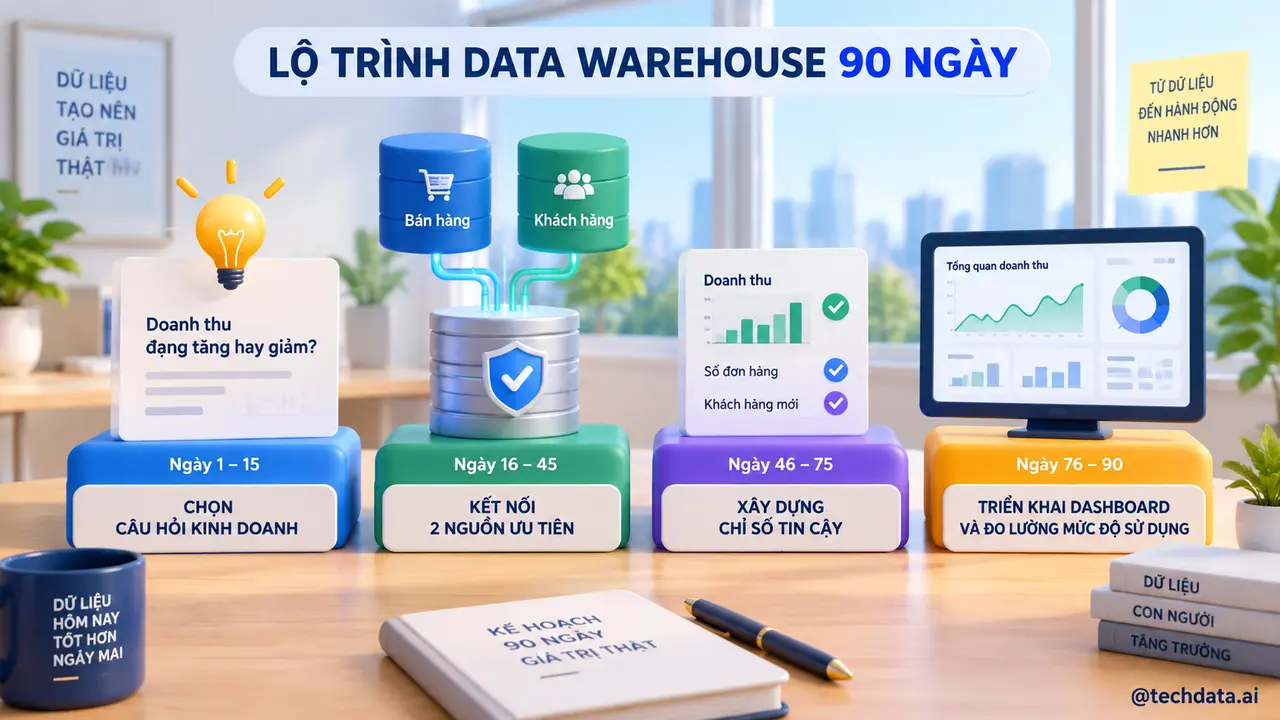 Lộ trình triển khai Data Warehouse trong 90 ngày