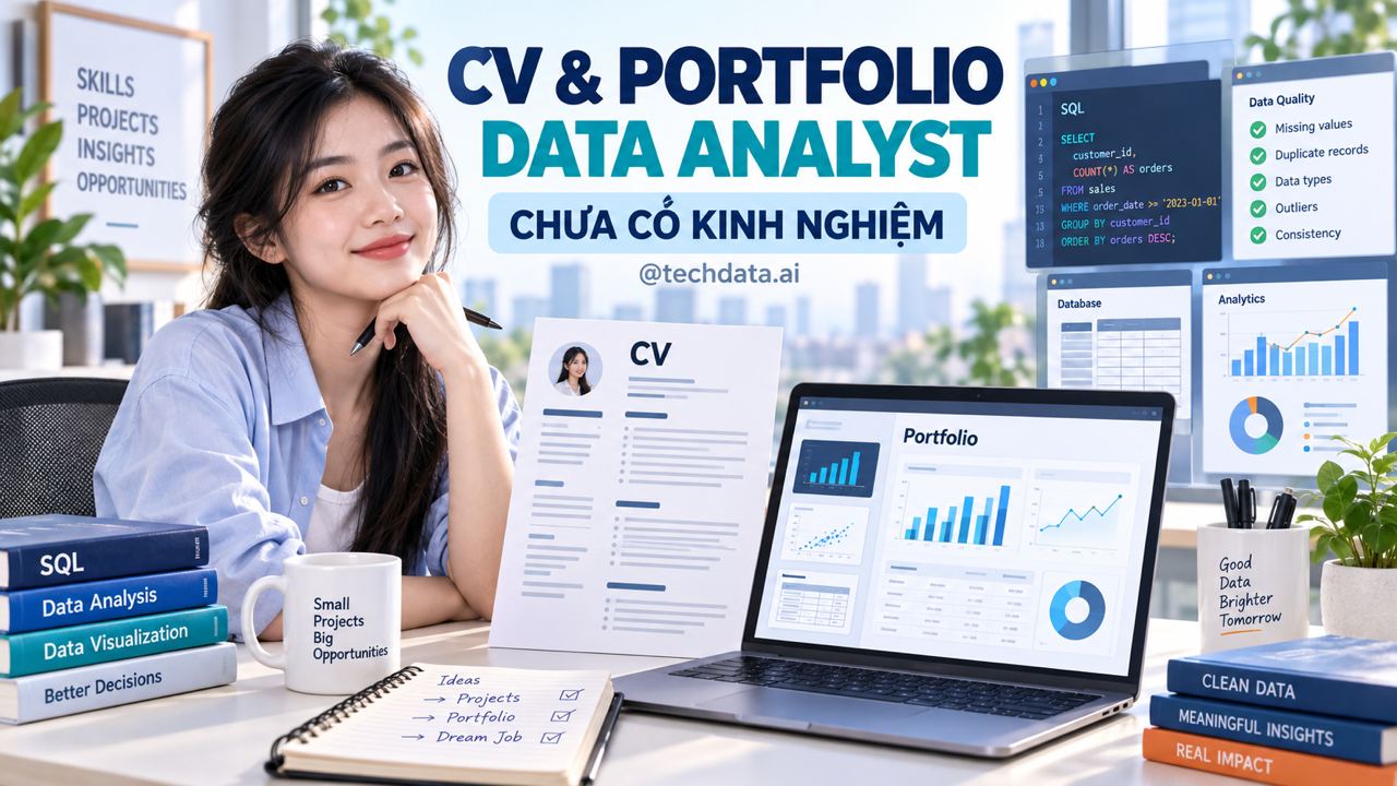 Cách xây CV và Portfolio Data Analyst khi chưa có kinh nghiệm Cách xây CV và Portfolio Data Analyst khi chưa có kinh nghiệm