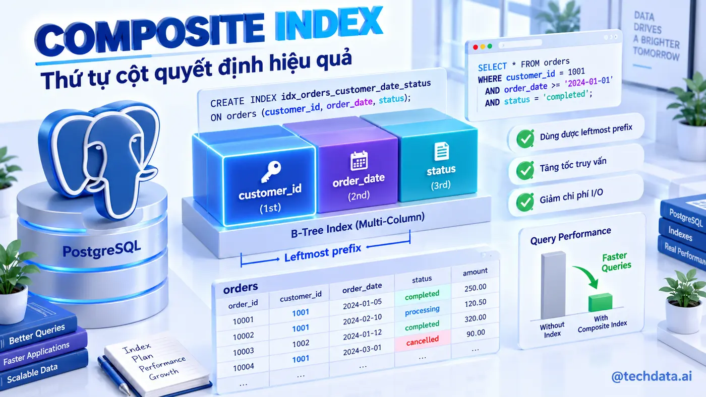 Composite index và thứ tự cột trong PostgreSQL