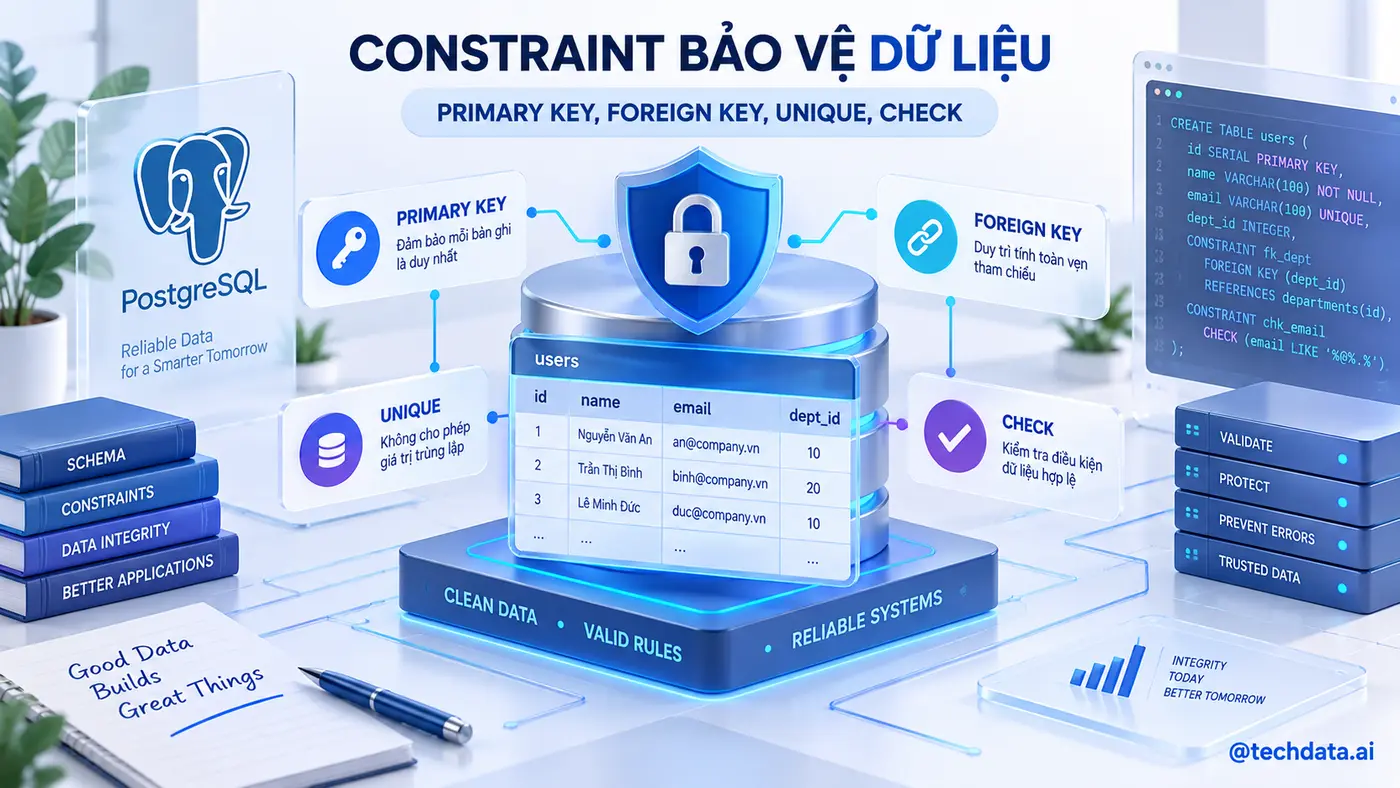Constraint bảo vệ dữ liệu PostgreSQL