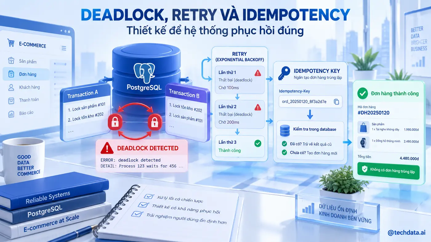 Deadlock retry và idempotency trong PostgreSQL