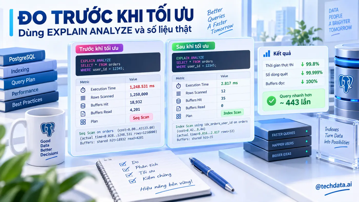 Đo bằng EXPLAIN ANALYZE trước khi tối ưu