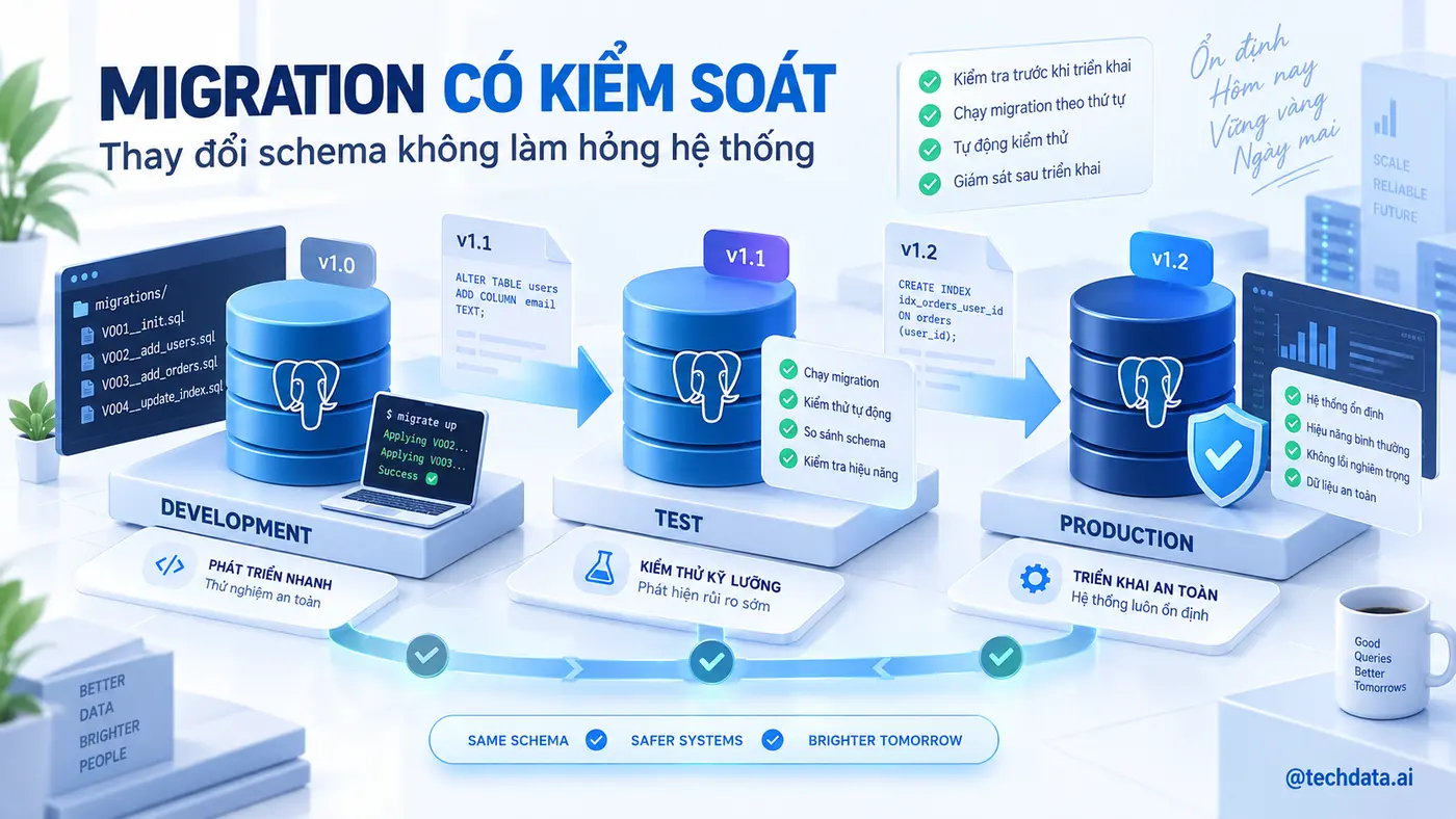 Migration thay đổi schema PostgreSQL có kiểm soát