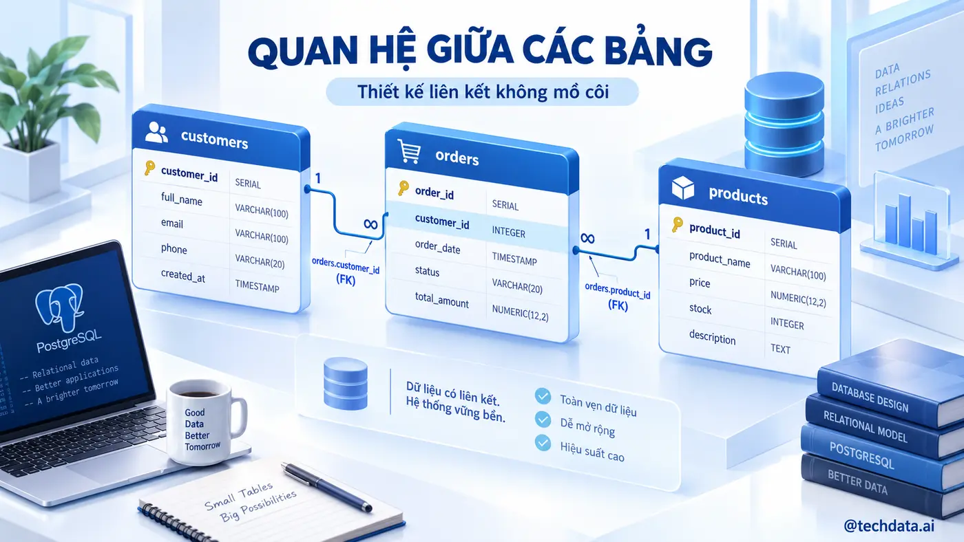 Quan hệ giữa các bảng PostgreSQL
