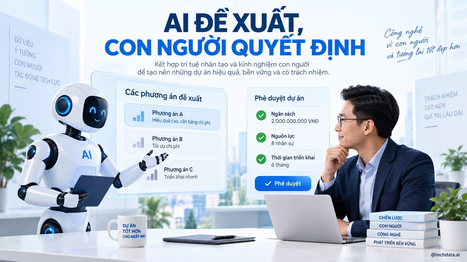 AI đề xuất phương án và con người phê duyệt quyết định dự án