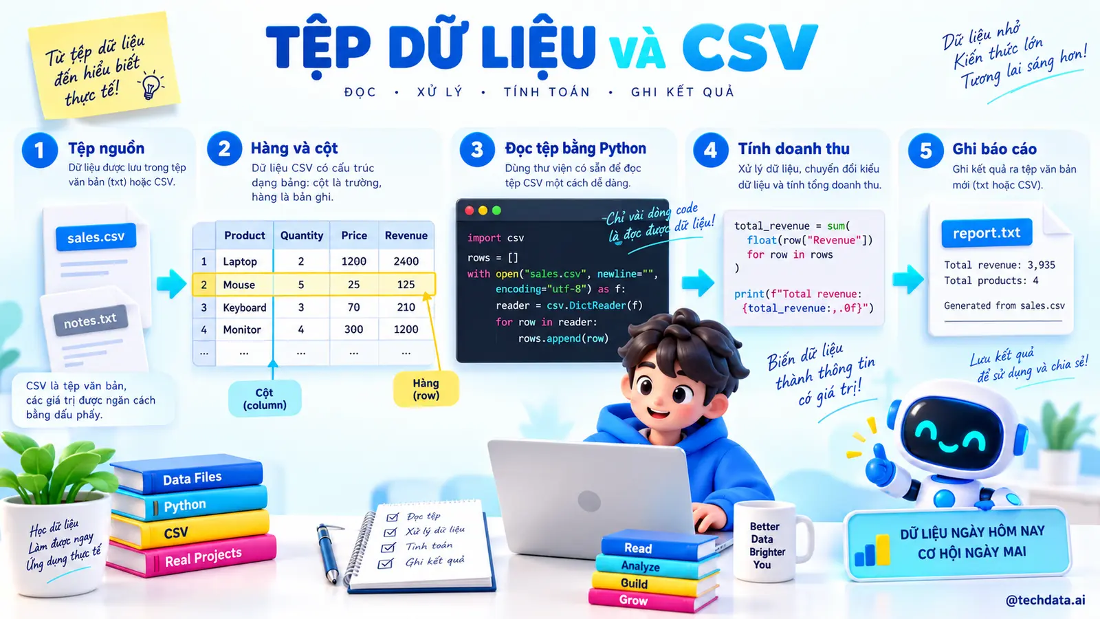 Đọc ghi tệp dữ liệu và CSV