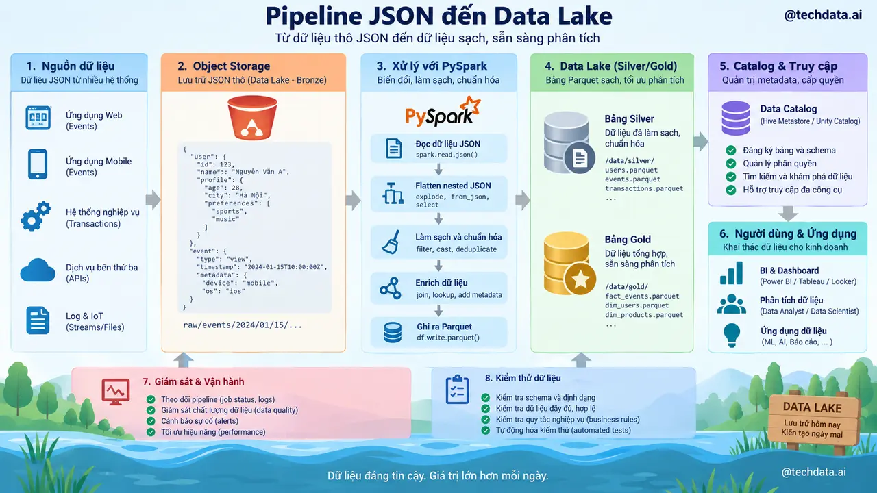 Đưa dữ liệu JSON đã chuẩn hóa vào Data Lake