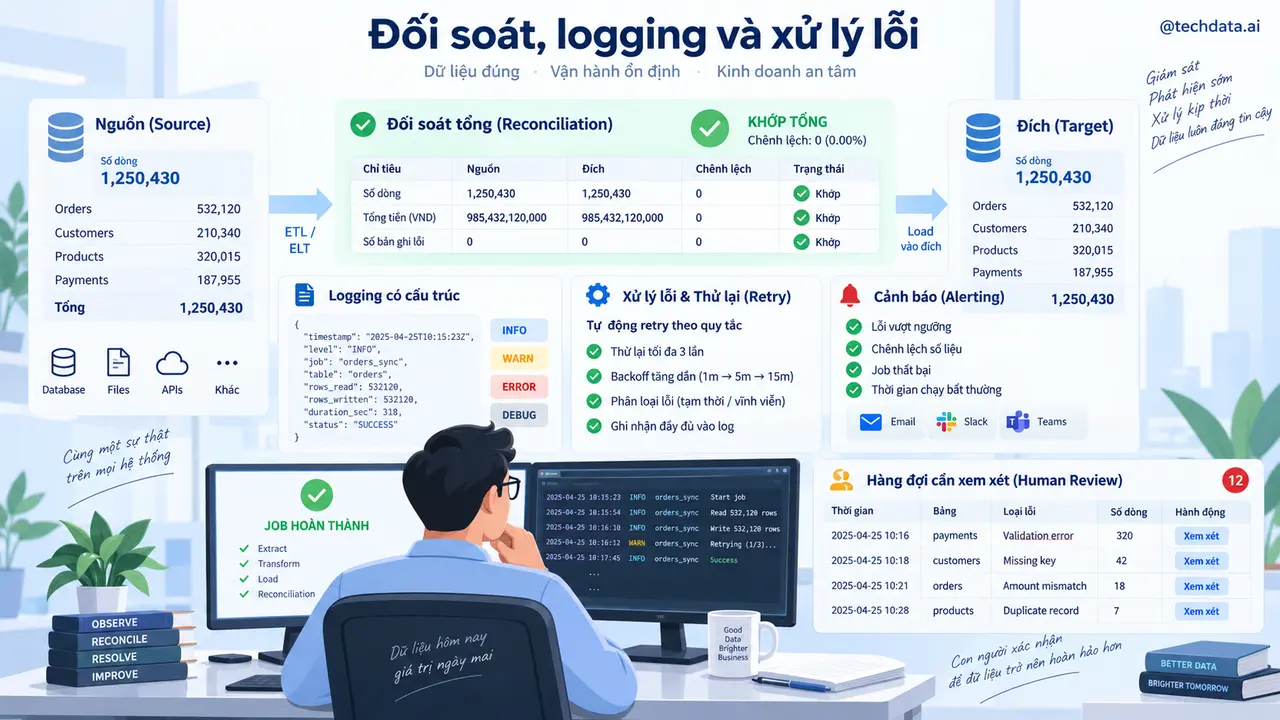Đối soát logging và xử lý lỗi khi kết nối Python với SQL