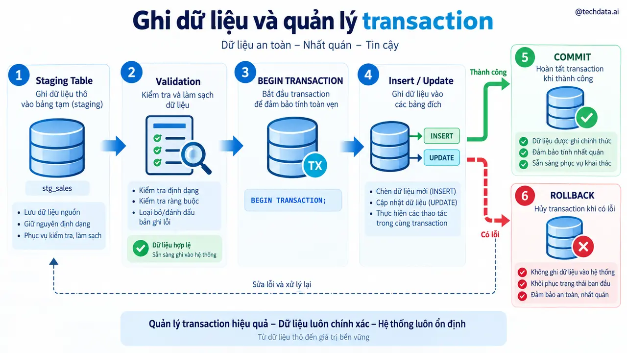 Ghi dữ liệu SQL và quản lý transaction bằng Python
