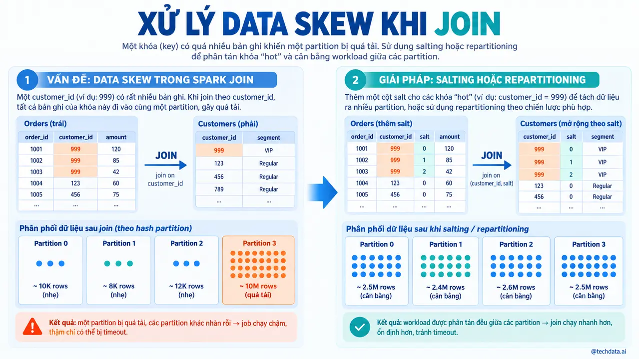 Xử lý dữ liệu lệch khi Join trong Spark