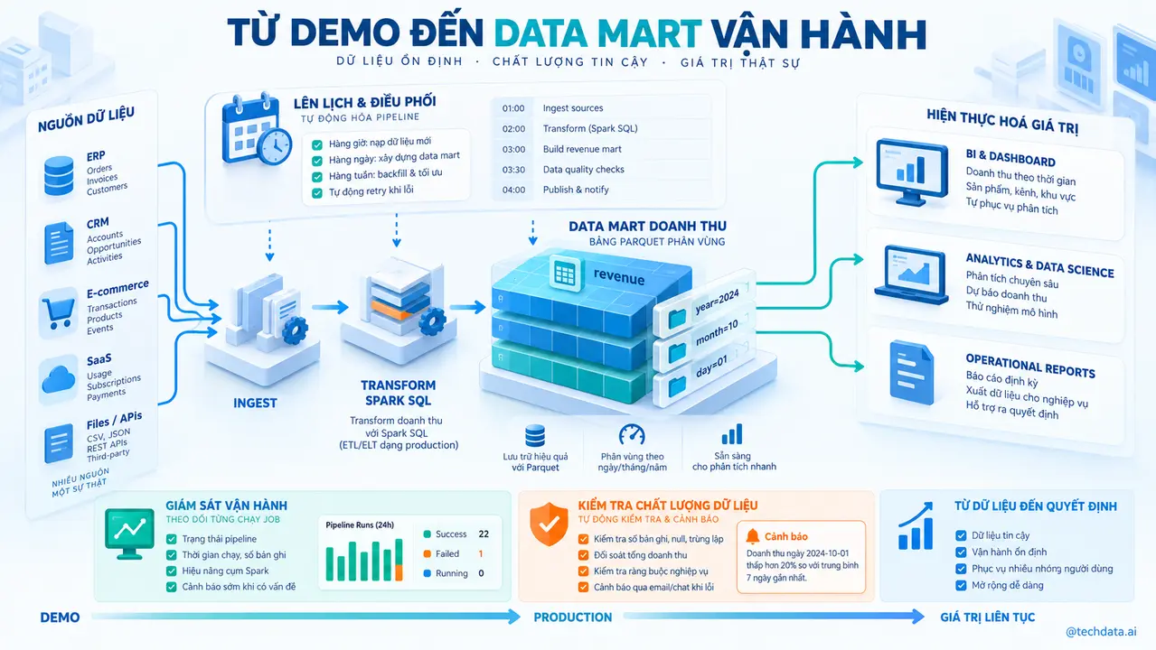 Đưa Data Mart doanh thu vào vận hành