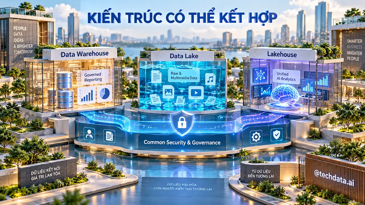 Kiến trúc dữ liệu kết hợp Warehouse, Lake và Lakehouse